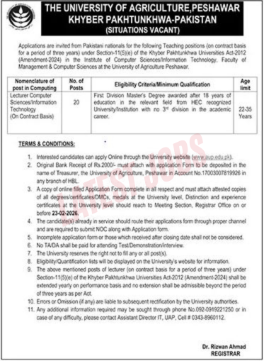 University of Agriculture Jobs 2026