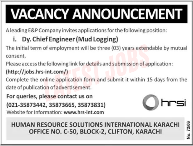 HRSI Karachi Job 2026 