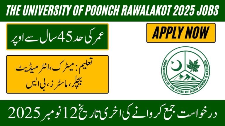 University of Poonch Rawalakot 2025 Jobs