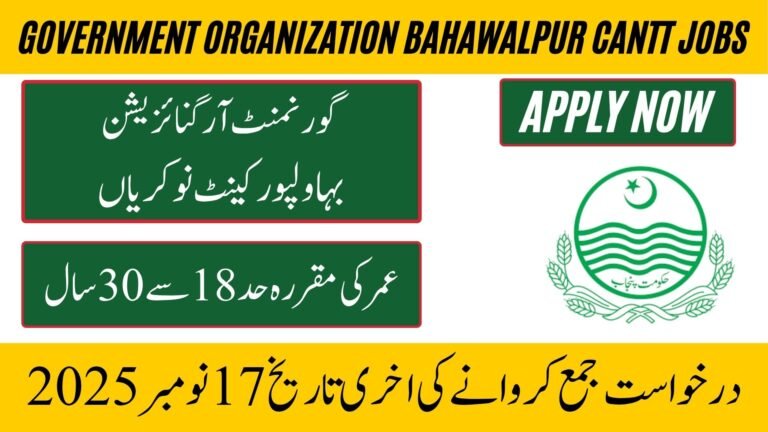 Government Organization Bahawalpur Cantt Jobs