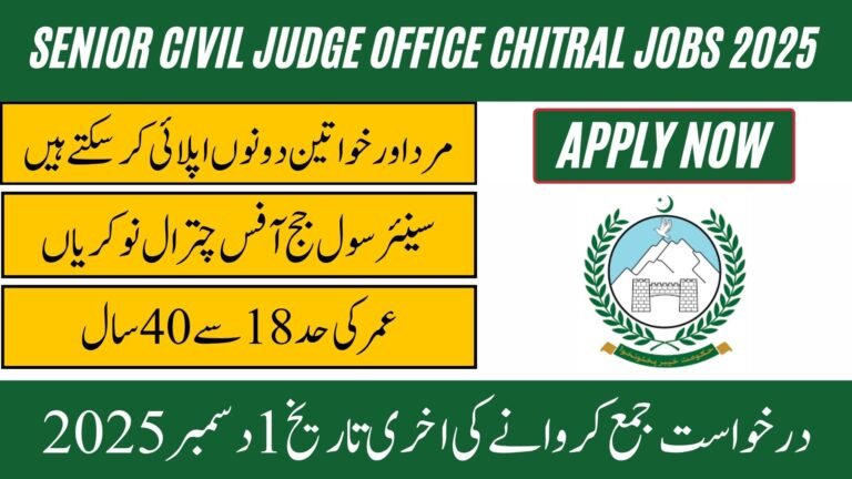 Senior Civil Judge Office Chitral Jobs 2025