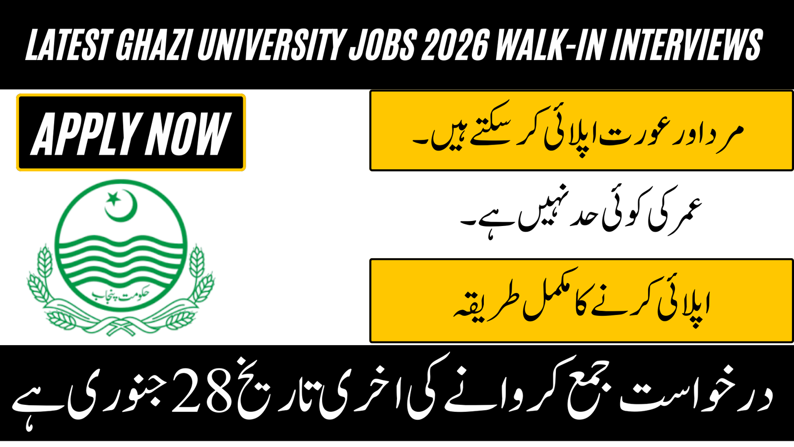 Ghazi University Jobs 2026