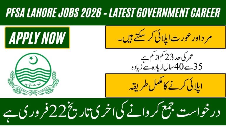 PFSA Lahore Jobs 2026