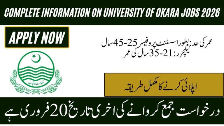 University of Okara Jobs 2026