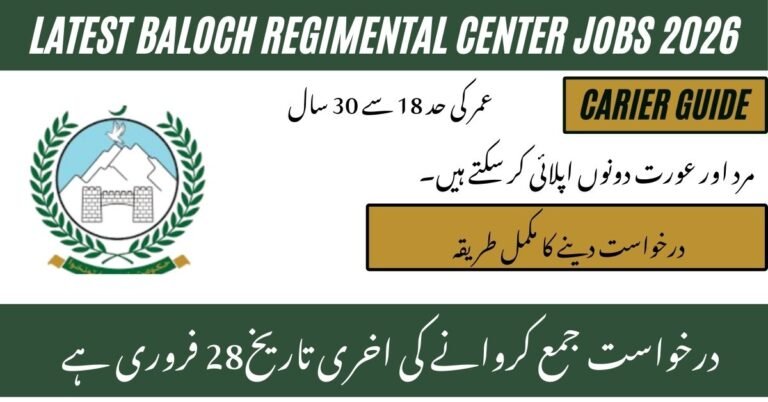 Baloch Regimental Center jobs 2026