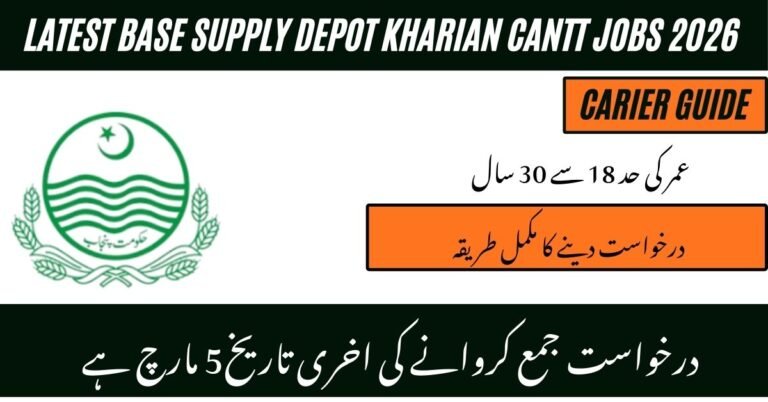 Base Supply Depot Kharian Cantt Jobs 2026