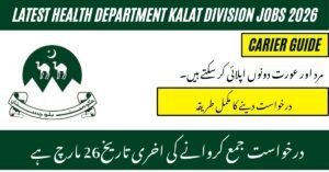 Health Department Kalat Division Jobs 2026