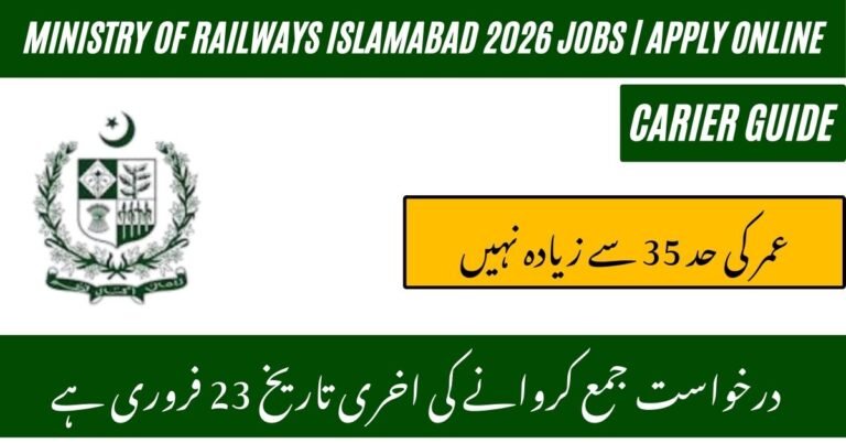 Ministry of Railways Islamabad 2026 Jobs