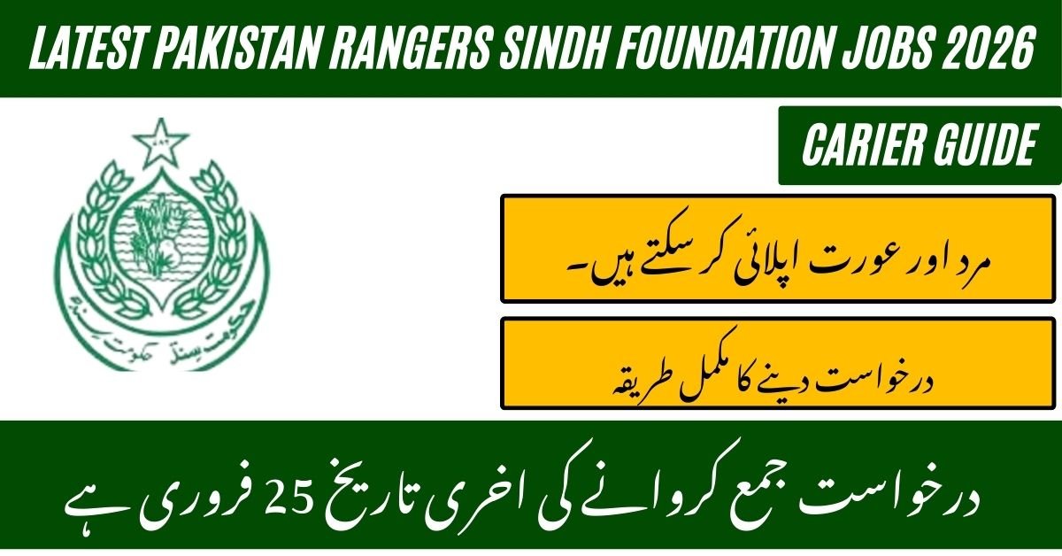 Pakistan Rangers Sindh Foundation Jobs 2026