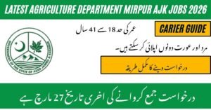 Agriculture Department Mirpur AJK Jobs 2026
