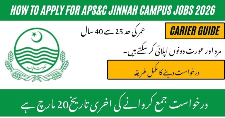 APS&C Jinnah Campus Jobs 2026
