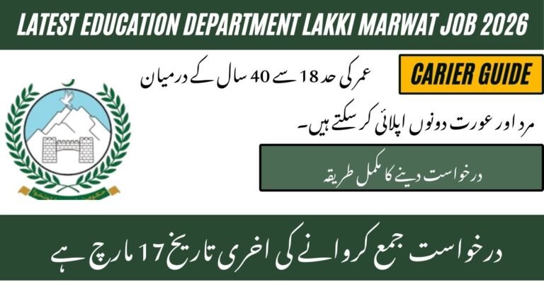 Education Department Lakki Marwat Jobs 2026