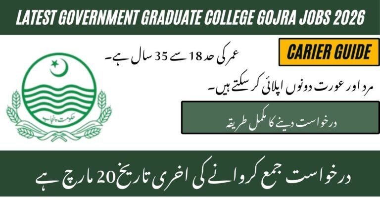 Government Graduate College Gojra Jobs 2026